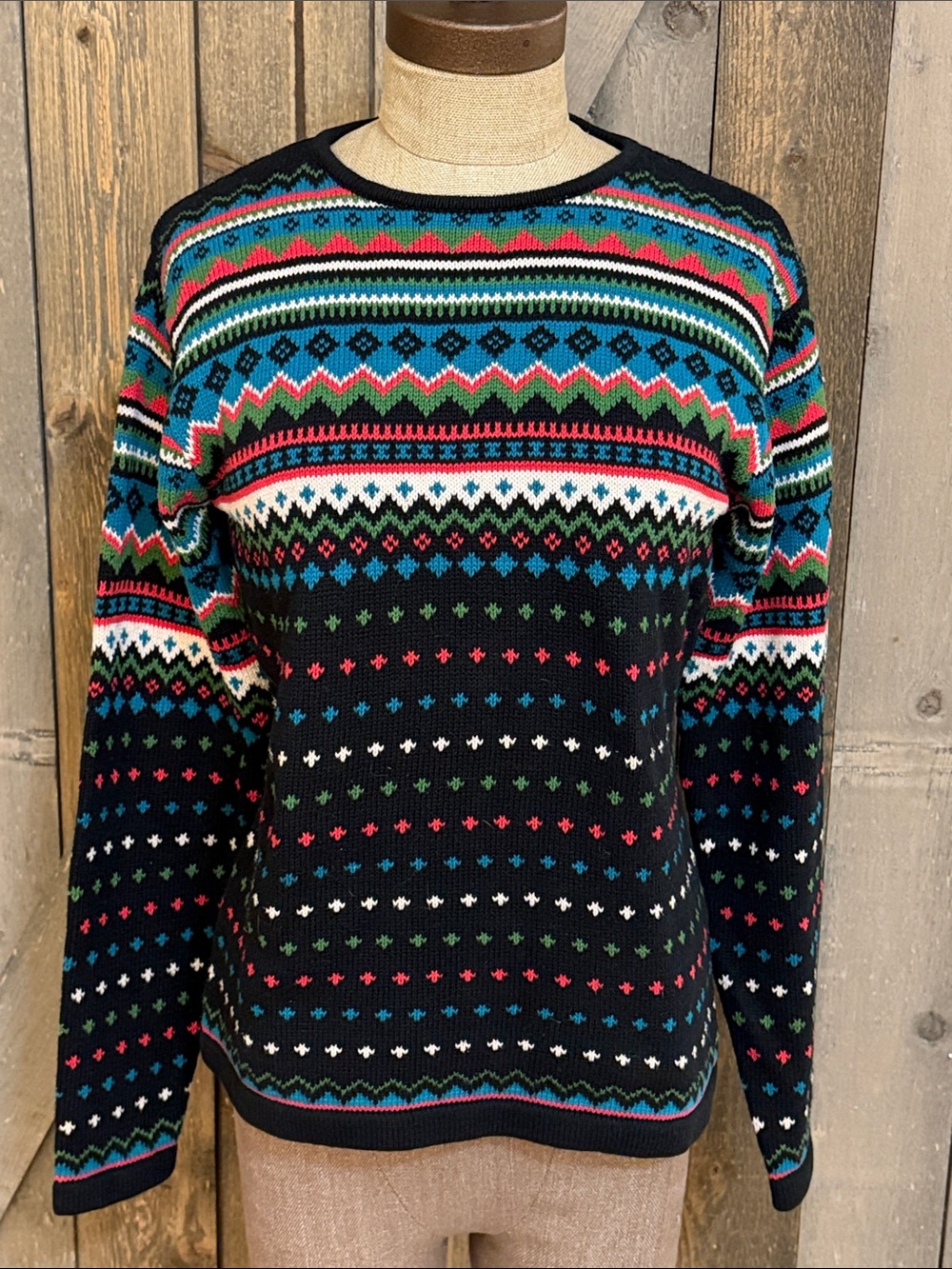 Vintage GAP Fair Isle Nordic Knit Sweater Made in Australia Cabin Apres Ski Med